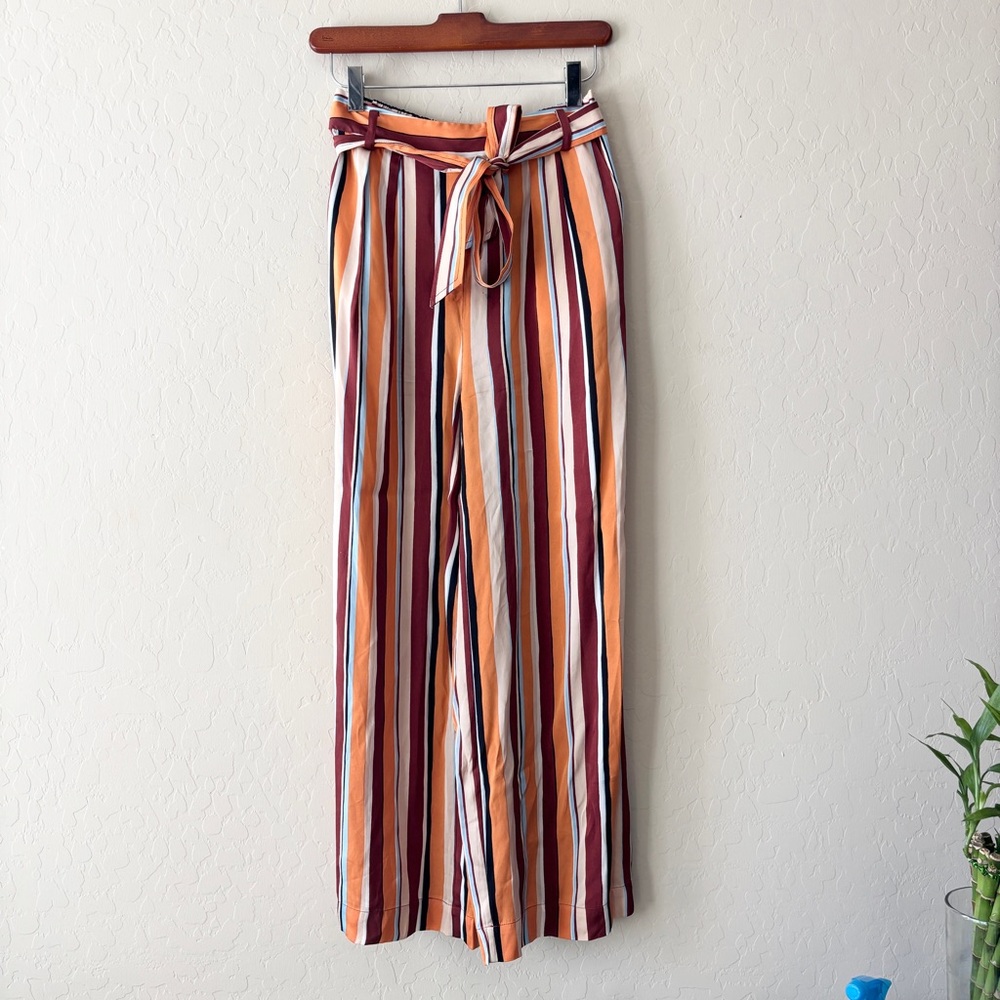 FRAME striped tie-waist pants